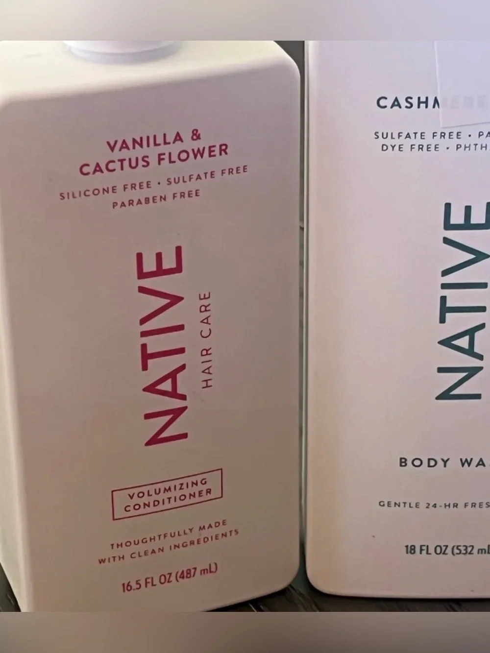 Native 2 Cashmere Rain Body Wash & Vanilla Cactus Flower Shampoo + Conditioner